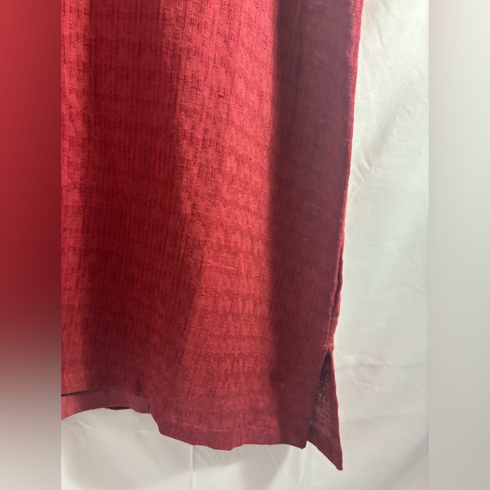 NWT Brick Red Soft Surroundings Remi Gauze Slip Linen Blend Shirt Dress Size M - Picture 15 of 16